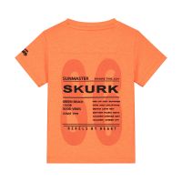 oranje t-shirt met mooie tekstprint op de achterkant