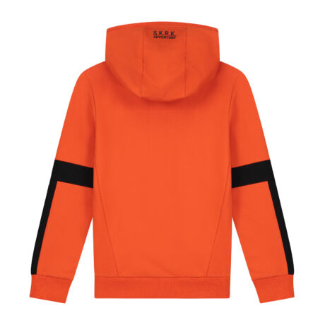 stoere donker oranje jongens hoodie kinderkleding skurk