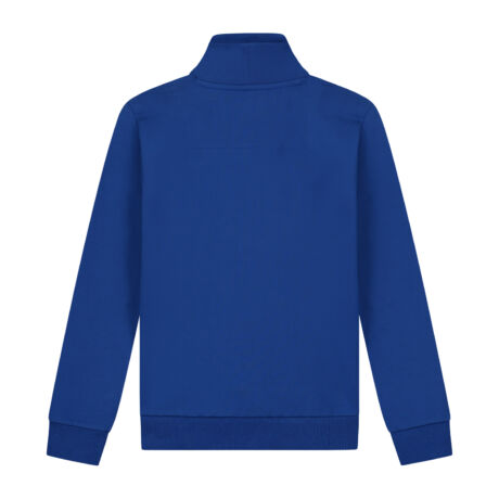 Blauwe sweater met col. Comfortabele pasvorm.