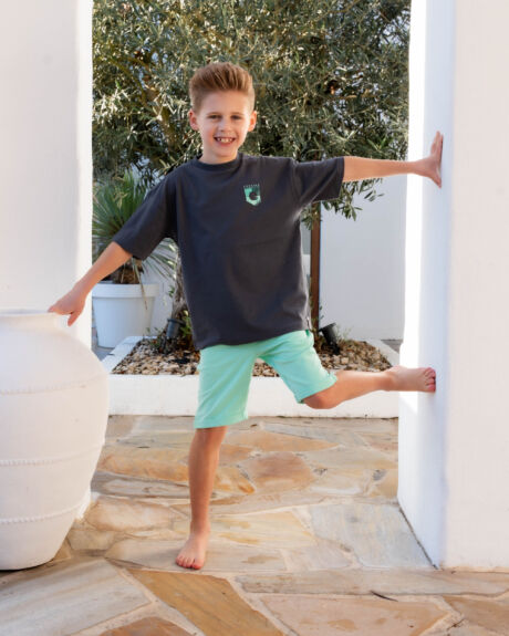 SKURK T-Shirt Tanzi Grijs oversized fit - Afbeelding 4