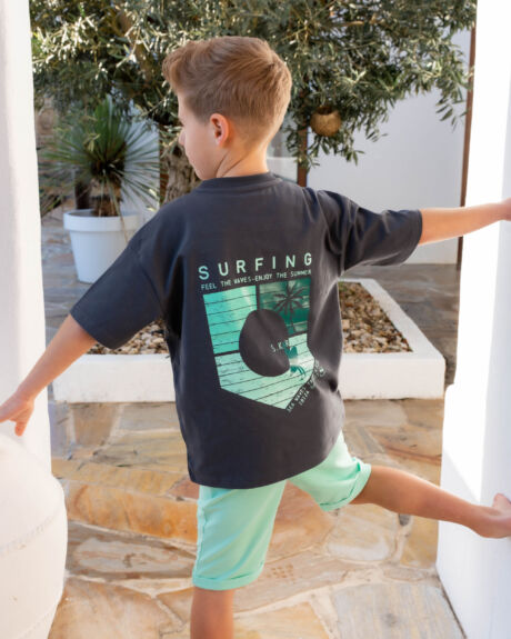 SKURK T-Shirt Tanzi Grijs oversized fit - Afbeelding 5